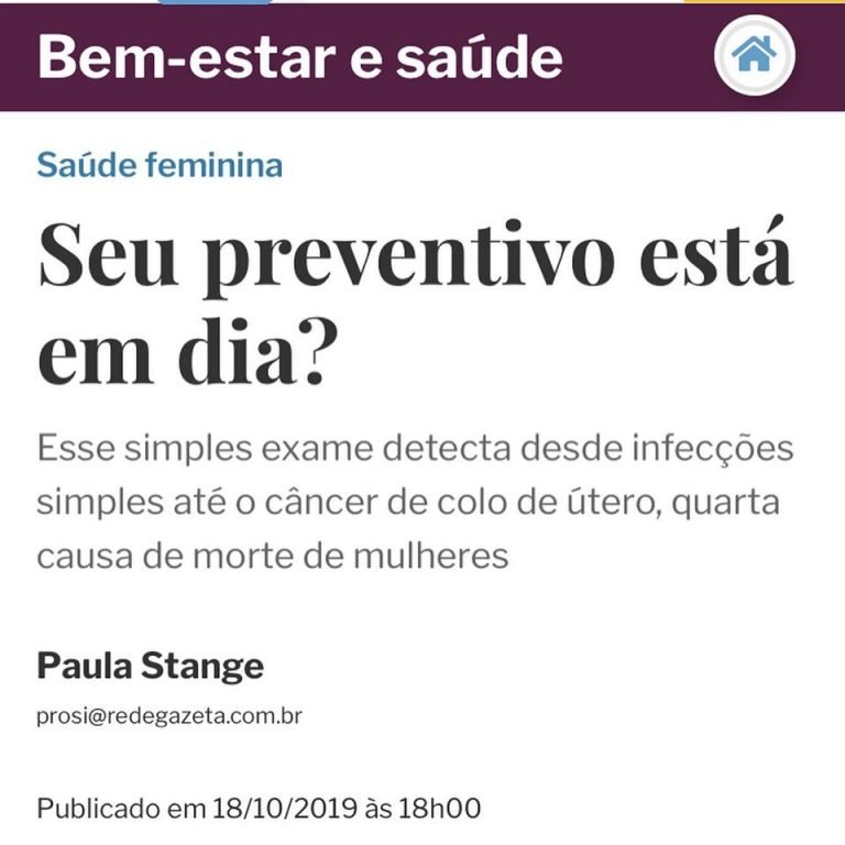 Matéria para agazeta sobre preventivo