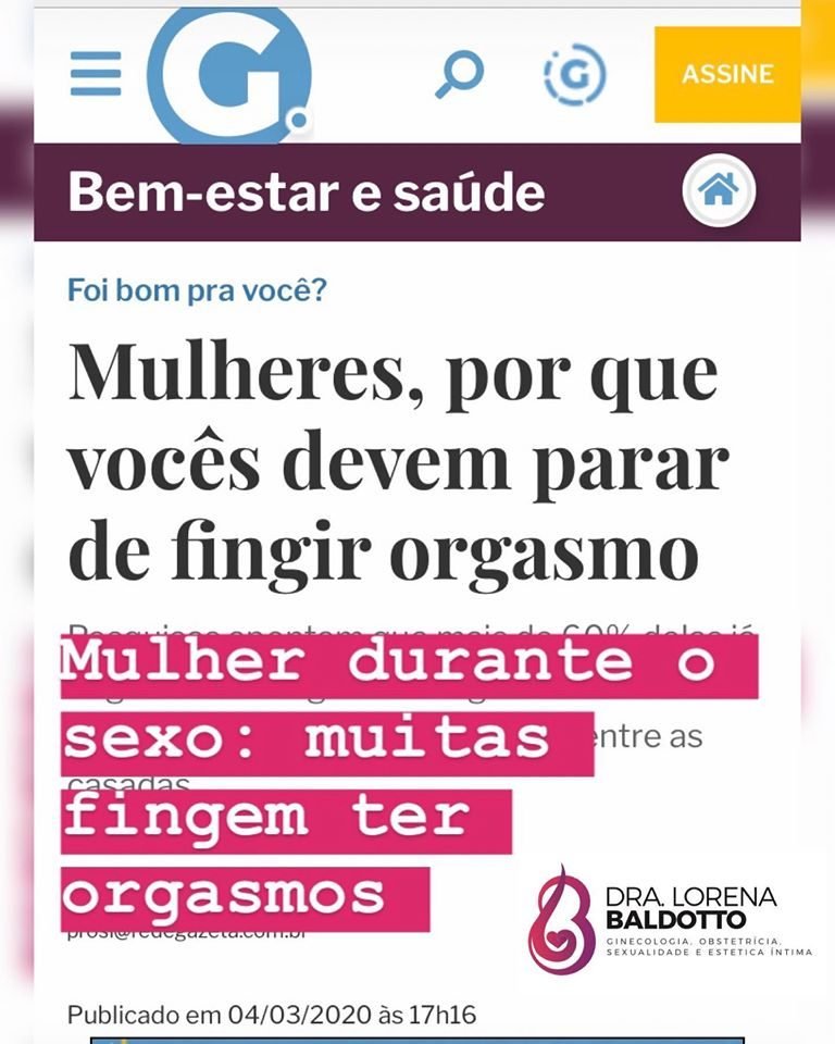 Entrevista para A gazeta sobre mulheres que fingem orgasmos
