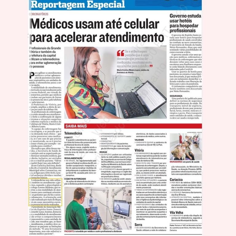 Entrevista para Tribuna sobre telemedicina