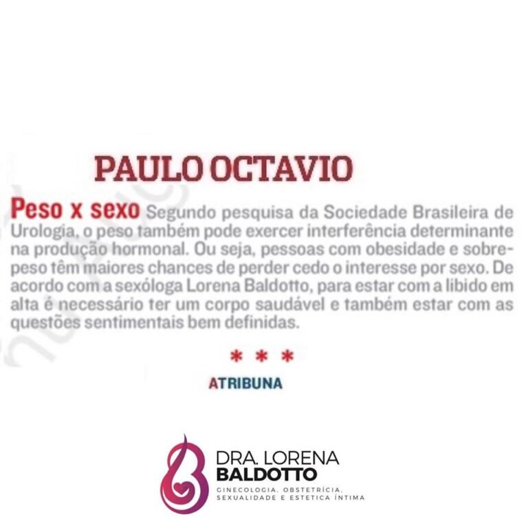 Nota na coluna do Paulo Octávio para @tribunaonline sobre peso x sexo.
