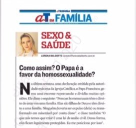 O Papa é a favor da homossexualidade O Papa é a favor da homossexualidade?