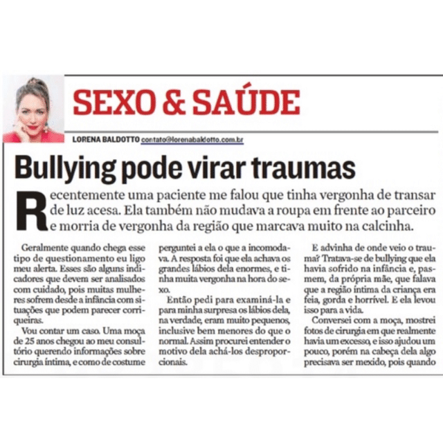 Sofria Bullying na infância por causa disso